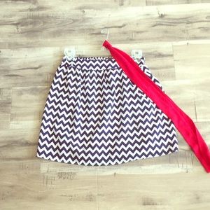 Navy and white chevron mini skirt